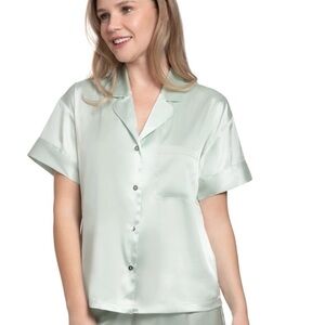 Women's Satin Pajama Set - Mint Green